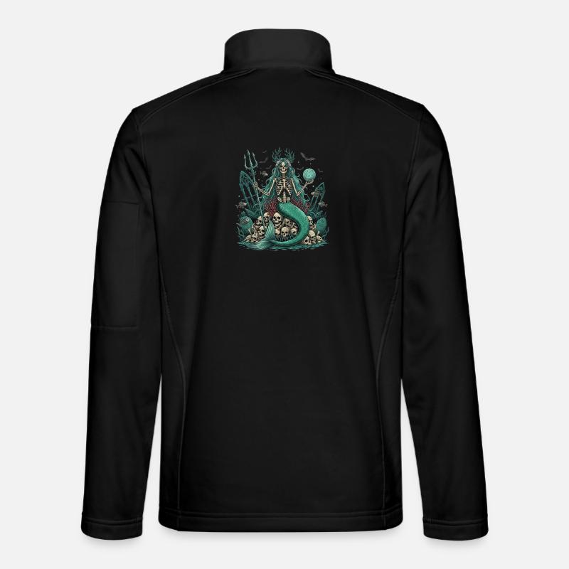 Occult Sea Mage with Skull - Unisex Softshell Jacket - black