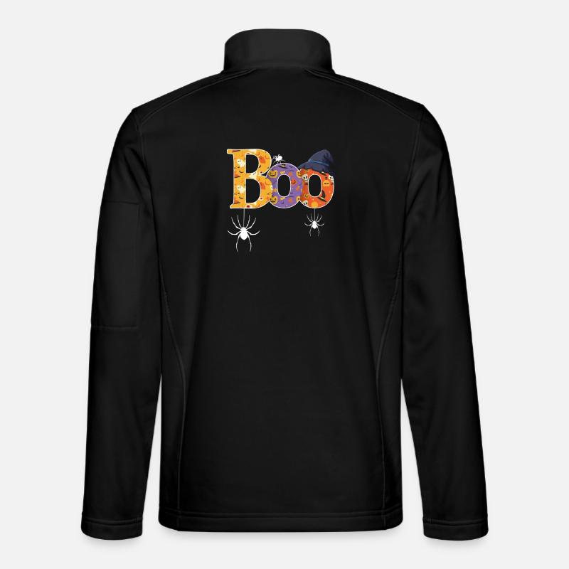 Boo Pattern Halloween - Unisex Softshell Jacket - black