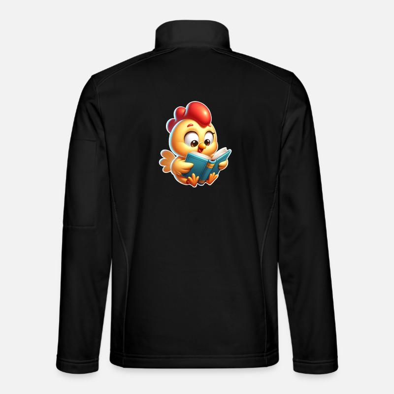 Chicken Reading - Unisex Softshell Jacket - black