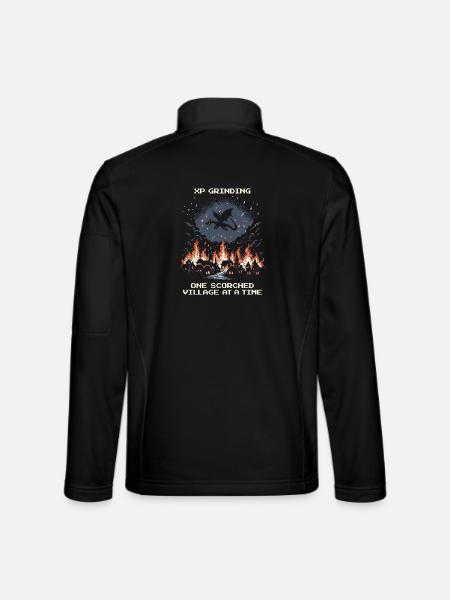 XP grinden: Dorf für Dorf verbrannt | Drache - Unisex Softshelljacke - Schwarz - Hinten