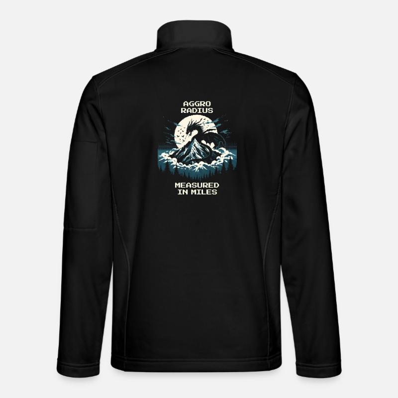 Aggro-Radius | Retro Drache Pixel Art - Unisex Softshelljacke - Schwarz
