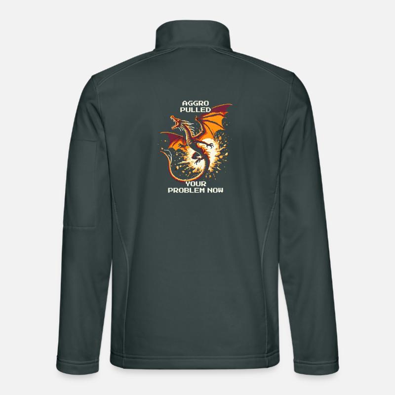 Aggro gezogen – dein Problem | Drache Pixel Art Unisex Softshelljacke