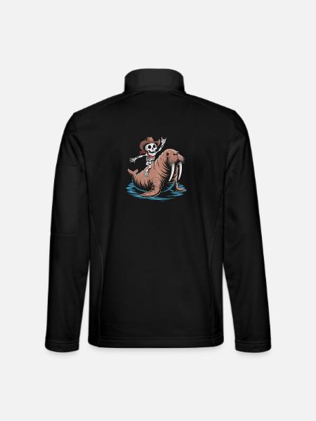 Cow-boy squelette sur morse - Veste en tissu softshell Unisexe - noir - Dos