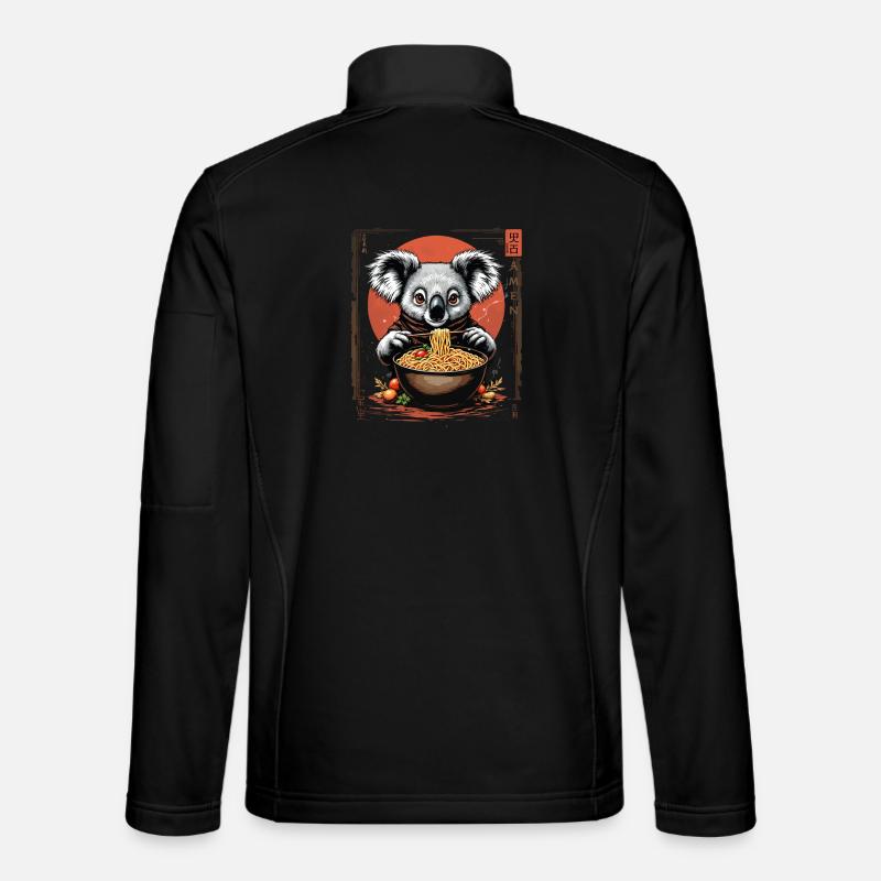 Koala Ramen Art Design - Unisex Softshell Jacket - black