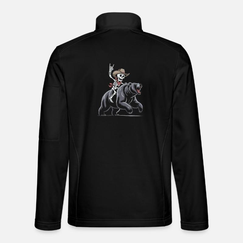 Skeleton Rodeo on Bear - Unisex Softshell Jacket - black