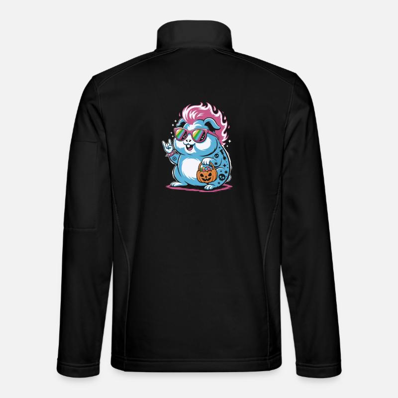 Punk Hamster Cochon d’Inde Halloween - Veste en tissu softshell Unisexe - noir
