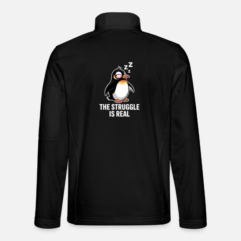 Penguin Funny Saying - Unisex Softshell Jacket - black