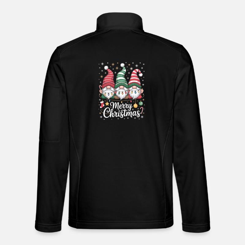 Drei Gnome mit Mützen - Merry Christmas - Unisex Softshelljacke - Schwarz