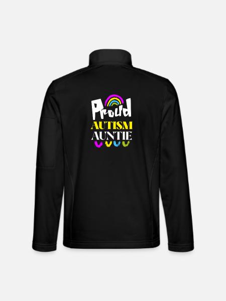 Stolze Autismus-Tante, unterstütze das Bewusstsein für Autismus - Unisex Softshelljacke - Schwarz - Hinten