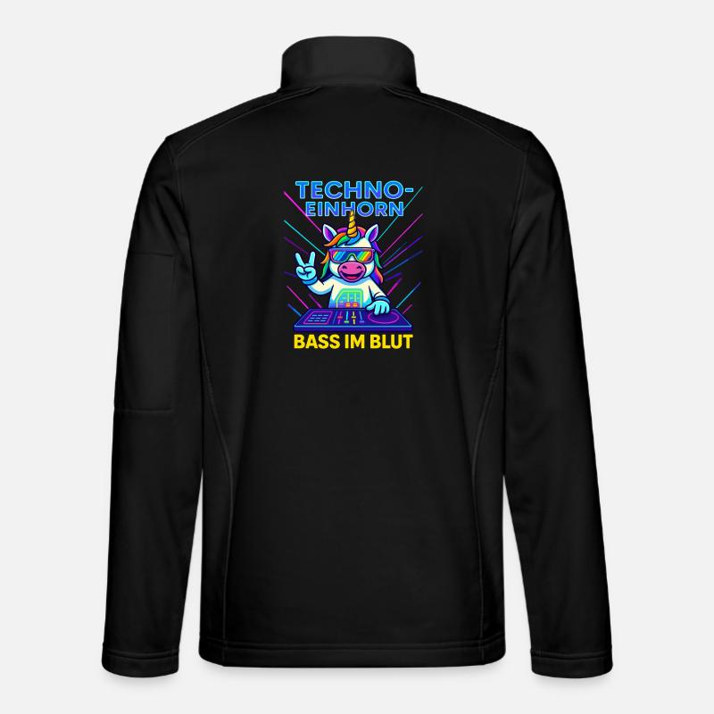Techno Einhorn Bass im Blut Unisex Softshelljacke