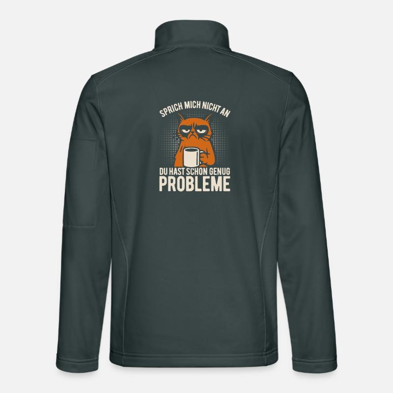Sprich mich nicht an - mürrische Katze mit Kaffee Unisex Softshelljacke