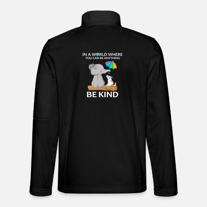 Be Kind Elephant and Dog - Unisex Softshell Jacket - black