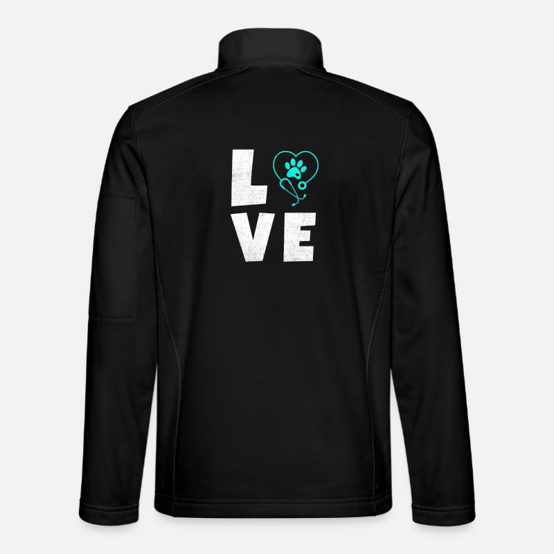 Tierliebe Logo mit Pfotenherz - Unisex Softshelljacke - Schwarz