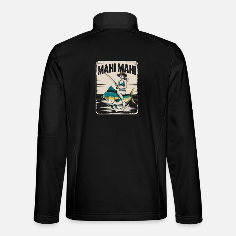 Mahi Mahi Beach Angler Retro - Unisex Softshell Jacket - black