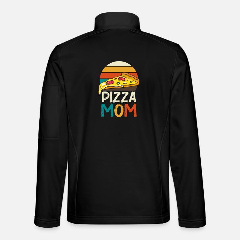 Pizza Mom Slice Retro - Veste en tissu softshell Unisexe - noir