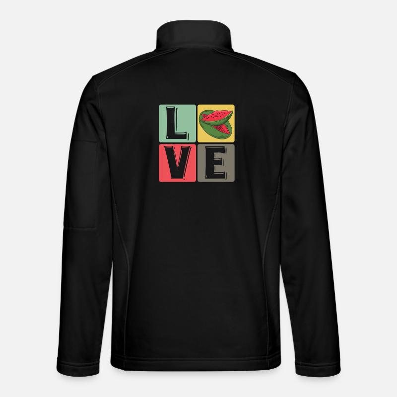 Blocs de pastèque Love Pop Art - Veste en tissu softshell Unisexe - noir