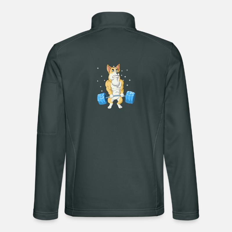 Corgi Weightlifting Unisex Softshell Jacket