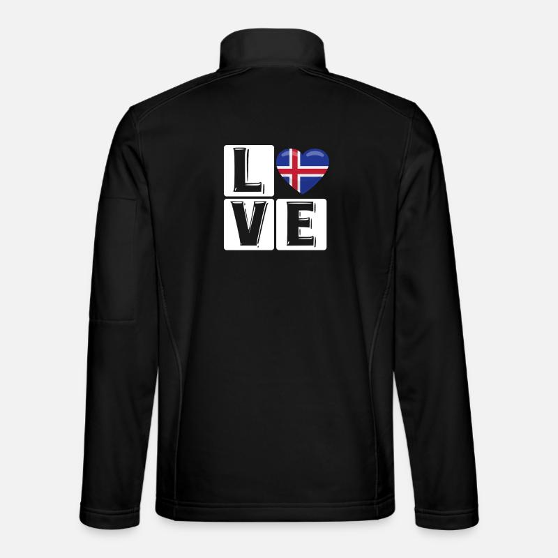 L Liebe Island Herz - Unisex Softshelljacke - Schwarz