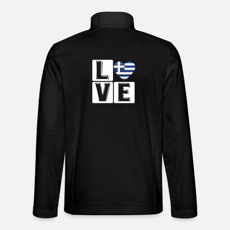 Amour Grèce Coeur Drapeau - Veste en tissu softshell Unisexe - noir