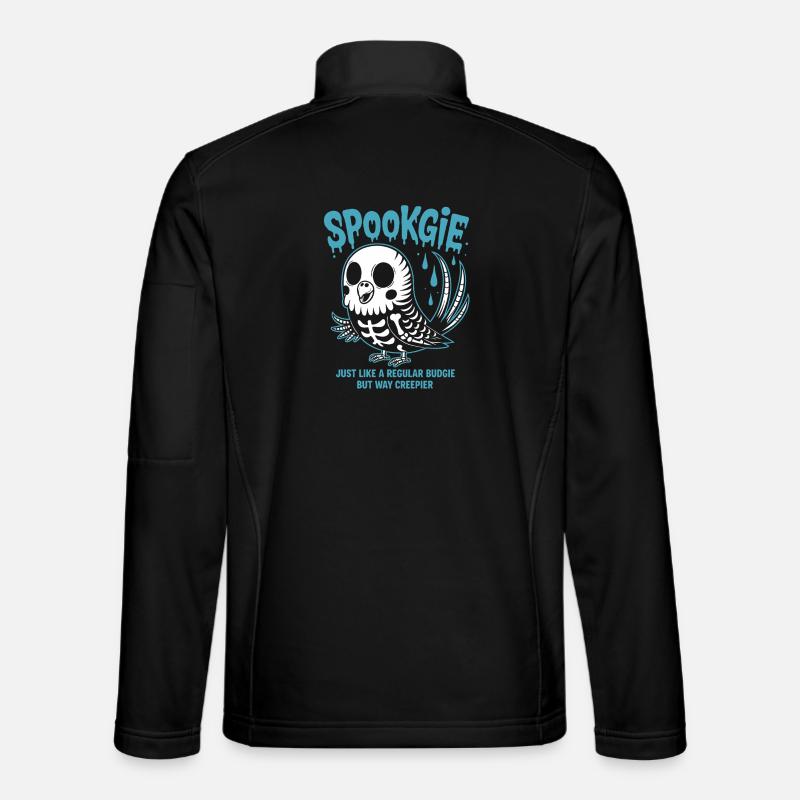 Spooky Budgie Skeleton Halloween - Unisex Softshelljacke - Schwarz