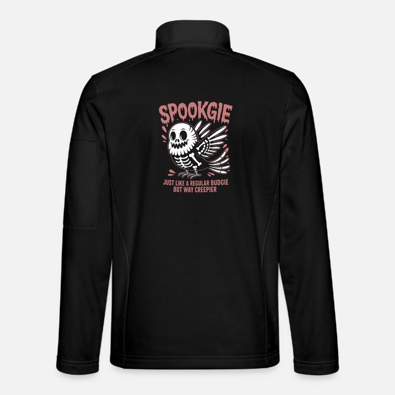 Haunted Budgie Skeleton Bird Budgie Unisex Softshell Jacket