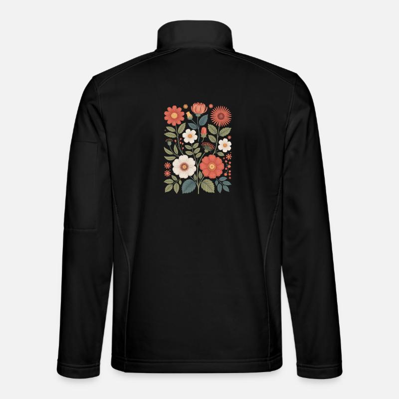 Botanical Flower Diversity Garden Meadow Nature - Unisex Softshell Jacket - black