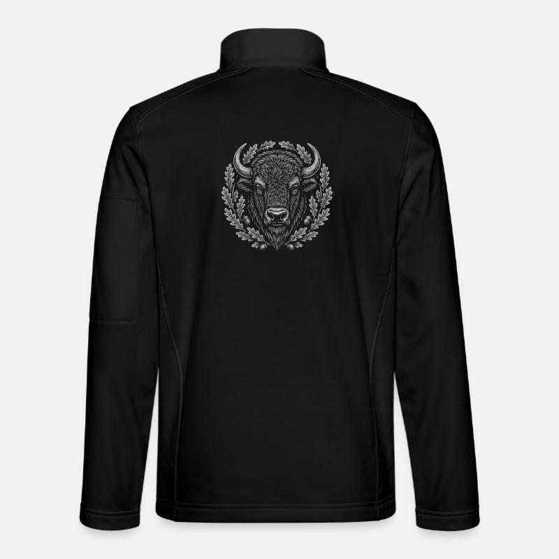Bison d’Europe avec couronne de chêne Art Veste en tissu softshell Unisexe