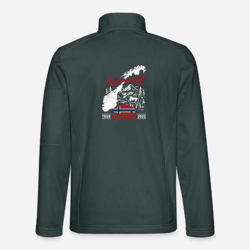 Excursion de pêche en Norvège 2025 - Cadeau de pêcheur Veste en tissu softshell Unisexe