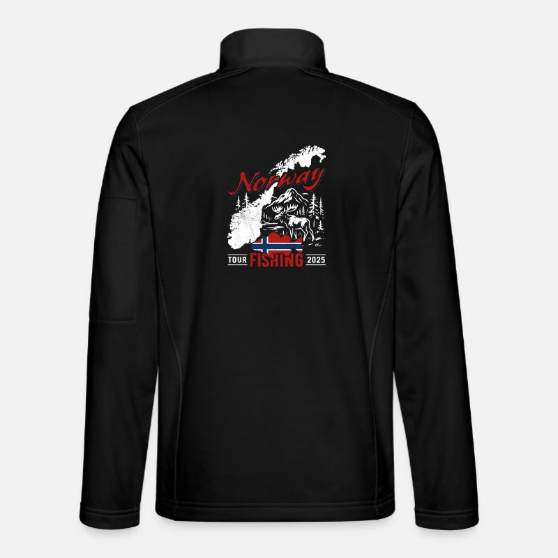 Excursion de pêche en Norvège 2025 - Cadeau de pêcheur Veste en tissu softshell Unisexe