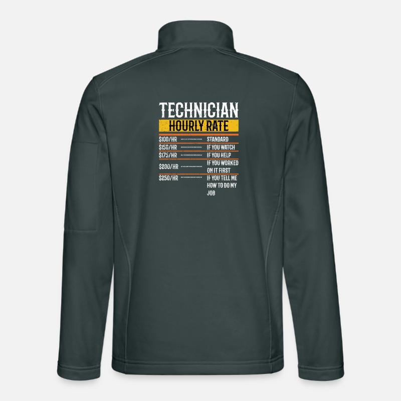 Technicien Taux horaire Technicien de maintenance Tech Veste en tissu softshell Unisexe