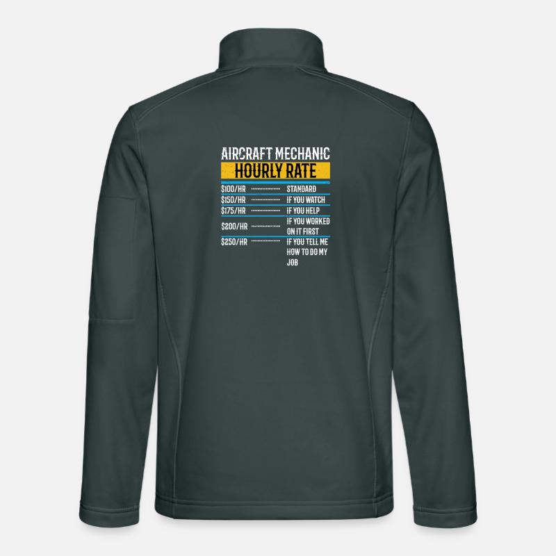 Aircraft Technician Hourly Rate Airplane Plane Unisex Softshell Jacket