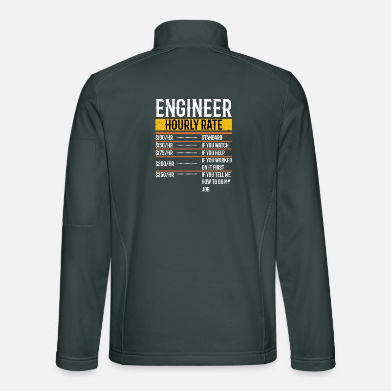 Funny Engineer Gifts Engineer Hourly Rate Unisex Softshell Jacket