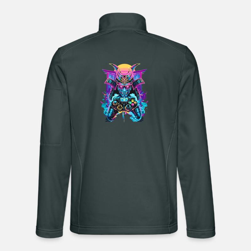 Gaming Controller Samurai Maske Ronin Zocker Motiv Unisex Softshelljacke
