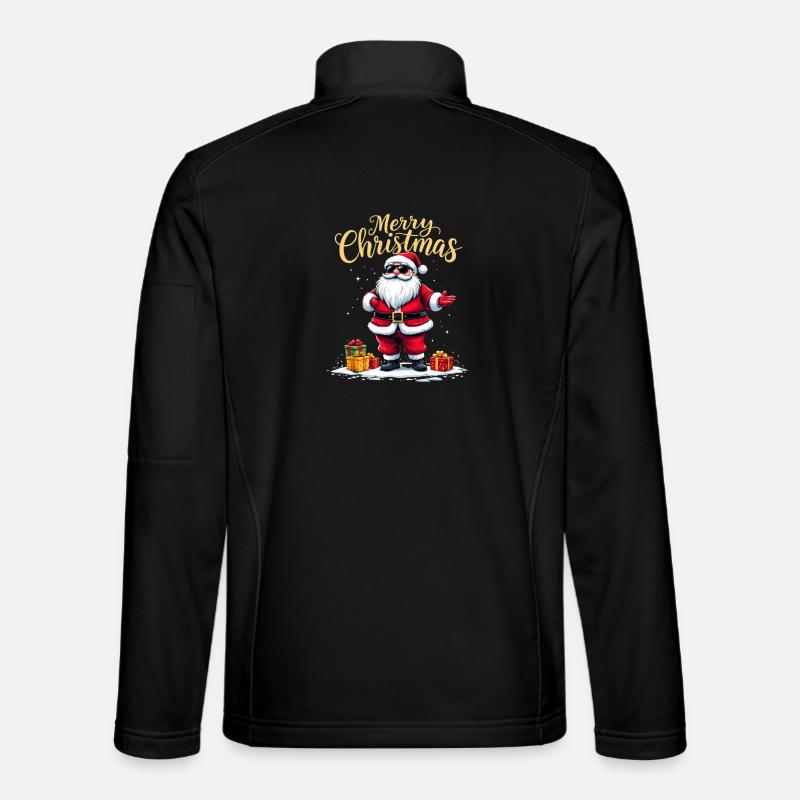 Merry Christmas Weihnachtsmann Mit Geschenken - Unisex Softshelljacke - Schwarz