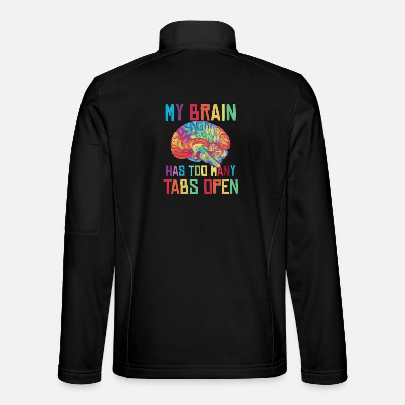 Brain: Too many tabs open - Unisex Softshell Jacket - black