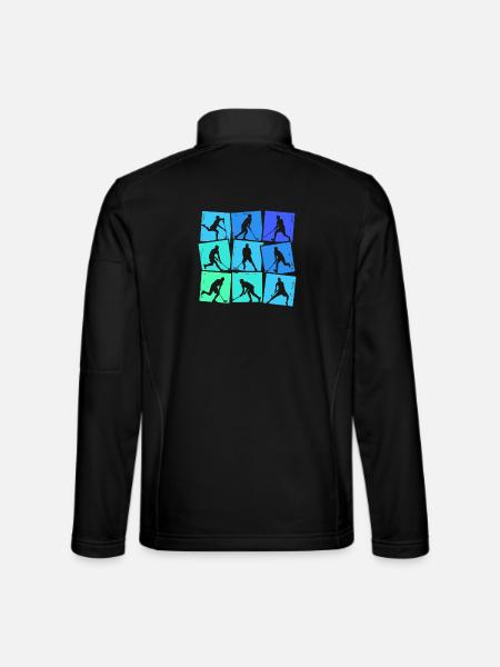 Floorball Spieler Floorballer Unihockey Jungen - Unisex Softshelljacke - Schwarz - Hinten