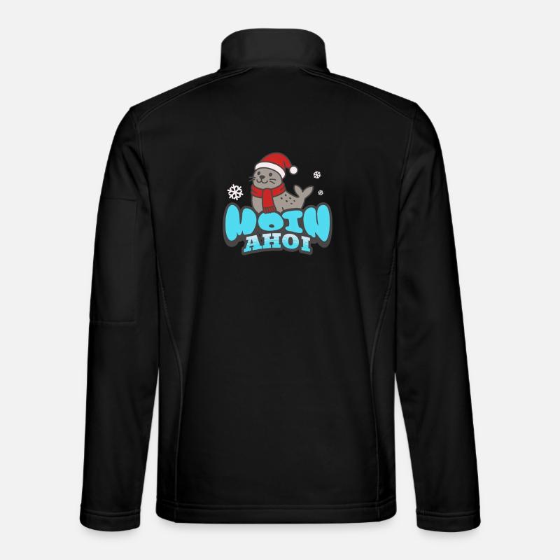 Moin & Ahoi Seehund - Unisex Softshelljacke - Schwarz