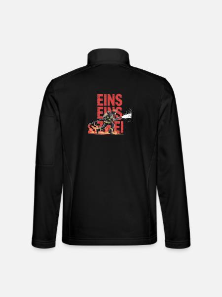 Feuerwehr Spruch – 112 Notruf Held in Aktion - Unisex Softshelljacke - Schwarz - Hinten
