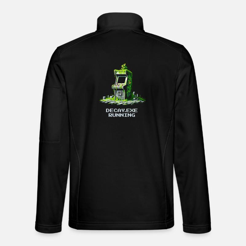 Verfall.exe running | Retro Arcade Dystopia - Unisex Softshell Jacket - black