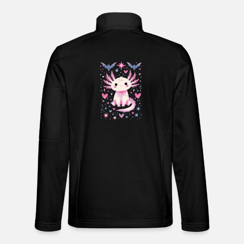 Cute axolotl pastel goth fans, - Unisex Softshell Jacket - black