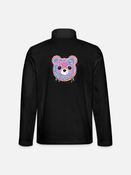 Süßer Donut-bären-dessert Mit Gefrosteten - Unisex Softshelljacke - Schwarz - Hinten