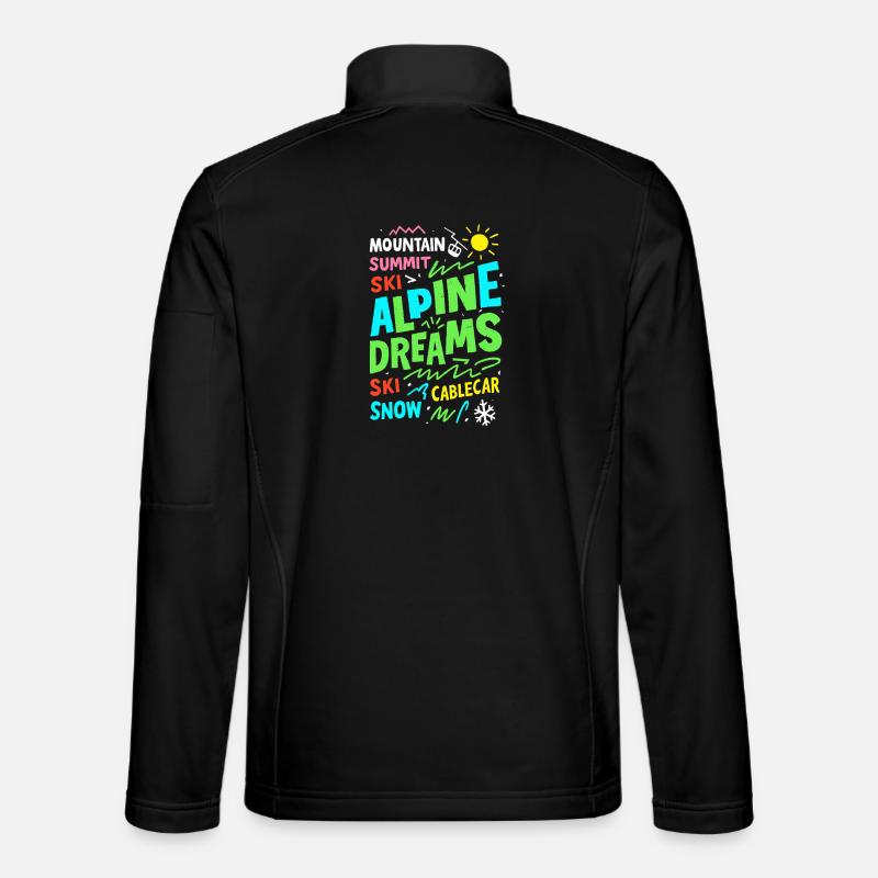 Alpine Dreams Ski & Snow Mountain Design - Unisex Softshell Jacket - black