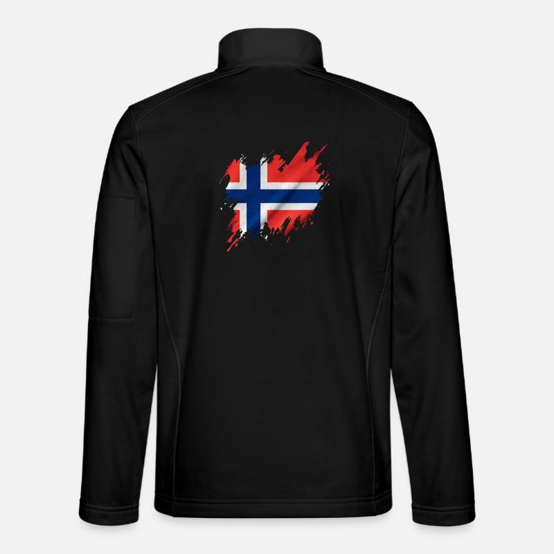Norwegian flag, torn style - Unisex Softshell Jacket - black