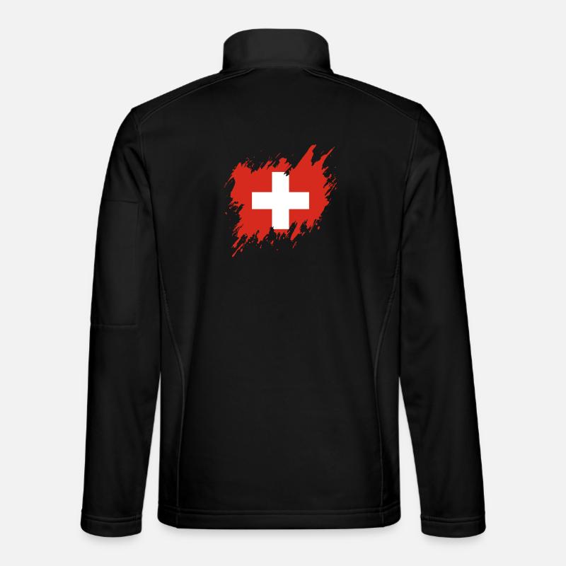 Drapeau de la Suisse, style déchiré - Veste en tissu softshell Unisexe - noir