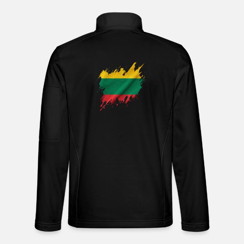 Litauische Flagge, Rissstil - Unisex Softshelljacke - Schwarz
