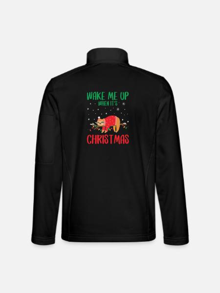 Wake Me Up When It s Christmas - Unisex Softshell Jacket - black - Back
