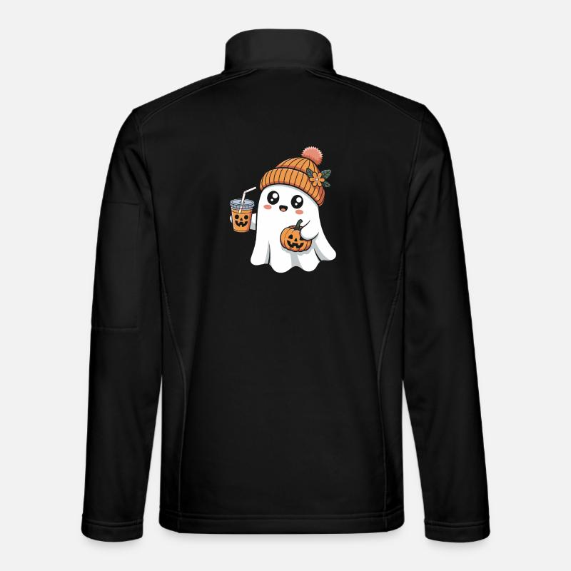 Ghost Pumpkin Spice Latte Halloween Fun Unisex Softshell Jacket
