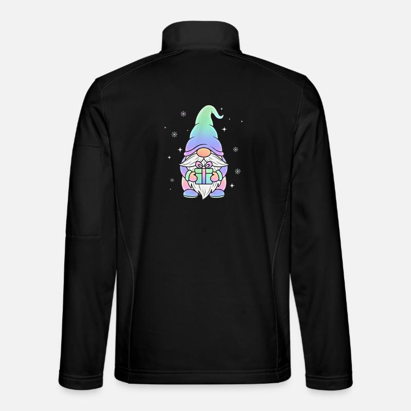 Christmas Gnome Pastel Gradient - Unisex Softshell Jacket - black