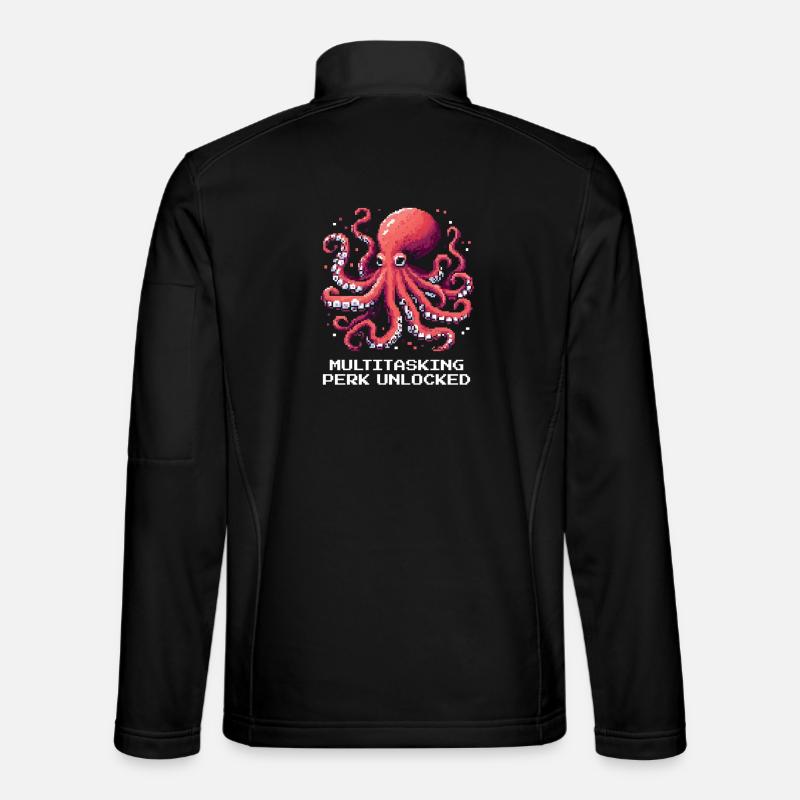 Multitasking Ability Unlocked | Octopus - Unisex Softshell Jacket - black