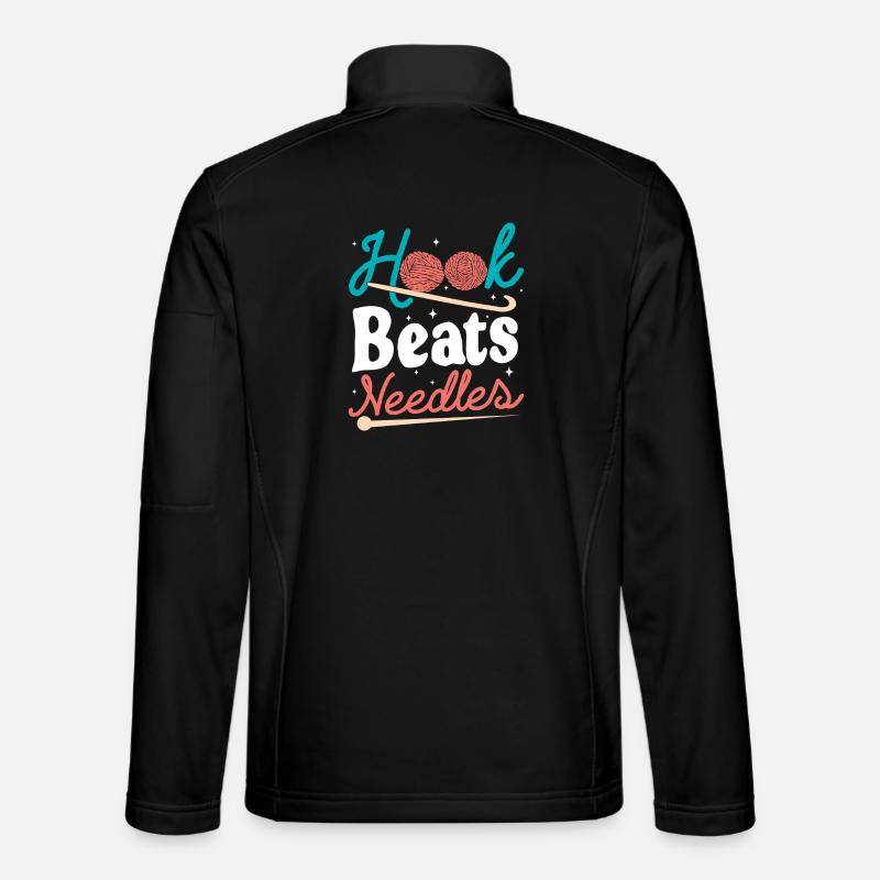 Hook Beats Needles Häkelhäkelgarn - Unisex Softshelljacke - Schwarz